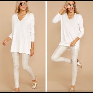 New With Tags Adrienne Gold Foil Leggings